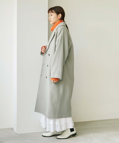 note et silence （ノートエシロンス）の「.●super120 平二重織　ロングコート（その他アウター・レディース・グレー/ライトブラウン/チャコールグレー・FREE）」の4枚目の写真