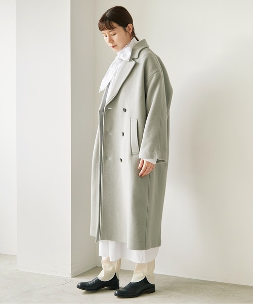 note et silence （ノートエシロンス）の「.●super120 平二重織　ロングコート（その他アウター・レディース・グレー/ライトブラウン/チャコールグレー・FREE）」の9枚目の写真