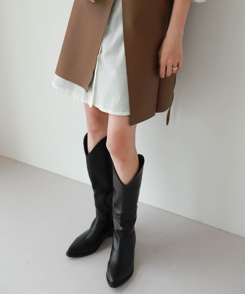 UNE MANSION（ユヌマンション）の「[UNEORIGINAL]アンバランスレイヤードビスチェ（ベスト・レディース・ブラック/ブラウン/モカ/グレー・FREE）」の10枚目の写真