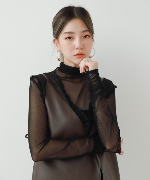 UNE MANSION（ユヌマンション）の「[UNEORIGINAL]アンバランスレイヤードビスチェ（ベスト・レディース・ブラック/ブラウン/モカ/グレー・FREE）」の12枚目の写真