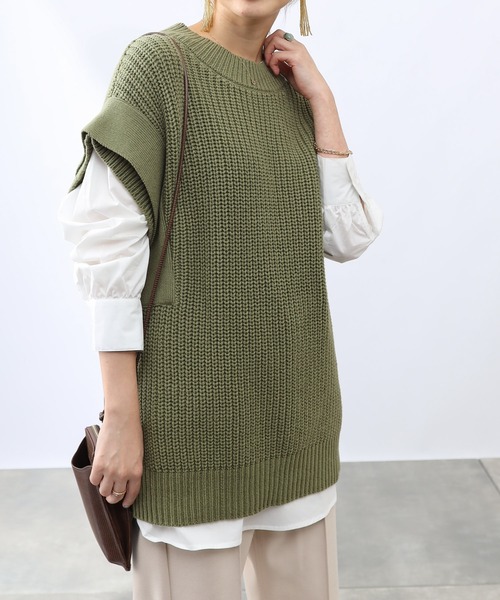 COLONY 2139(コロニートゥーワンスリーナイン)の「コットンブレンドバルキーニットベスト&シャツセット(シャツ/ブラウス・レディース・ブラック/ベージュ/グレー/カーキ・FREE)」の20枚目の写真