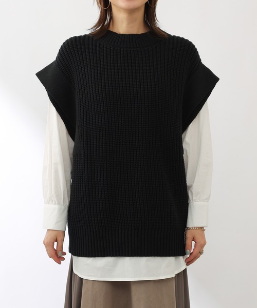 COLONY 2139(コロニートゥーワンスリーナイン)の「コットンブレンドバルキーニットベスト&シャツセット(シャツ/ブラウス・レディース・ブラック/ベージュ/グレー/カーキ・FREE)」の22枚目の写真