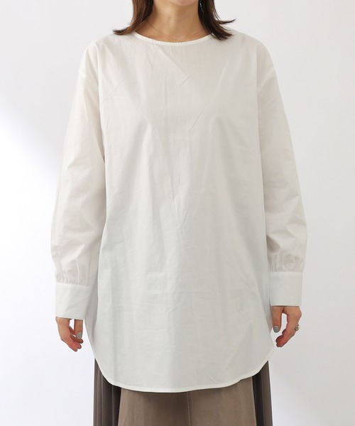 COLONY 2139(コロニートゥーワンスリーナイン)の「コットンブレンドバルキーニットベスト&シャツセット(シャツ/ブラウス・レディース・ブラック/ベージュ/グレー/カーキ・FREE)」の8枚目の写真