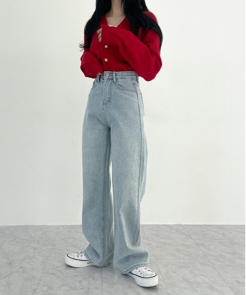 BEIDELLI（ベイデリー）の「[BELLIDE MADE] デイリーVネックニットカーディガン（カーディガン/ボレロ・レディース・アイボリー/ブラック/ベージュ/スカイブルー/イエロー/ピンク/レッド・FREE）」の9枚目の写真