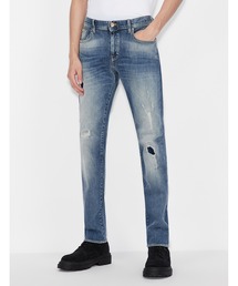 ARMANI EXCHANGE | 【A|X アルマーニ エクスチェンジ】ライトブルーウォッシュ　ダメージ　デニムパンツ_J13/SLIM(デニムパンツ)