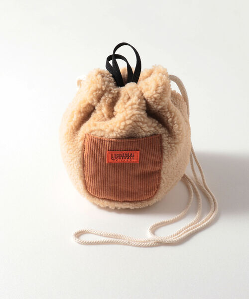 UNIVERSAL OVERALL（ユニバーサルオーバーオール）の「【UNIVERSAL OVERALL/ユニバーサルオーバーオール】ボア×コーデュロイ巾着（ショルダーバッグ・メンズ・ブラウン/ブラック/ベージュ・FREE）」の6枚目の写真