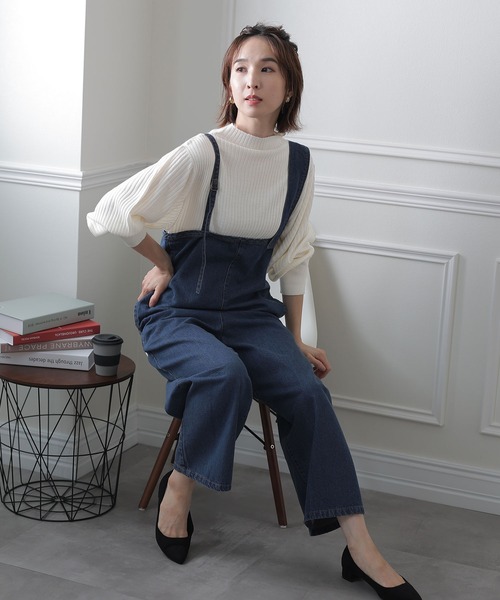 ElegChic(エレグシック)の「リブニットボトルネックトップス(ニット/セーター・レディース・ブラック/オフホワイト/ベージュ・MEDIUM/X-LARGE/XXX-LARGE)」の15枚目の写真