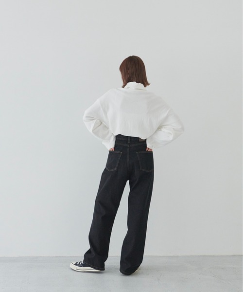 flaner（フラネ）の「Loose turtleneck Tee/ルーズタートルネックT（Tシャツ/カットソー・レディース・ホワイト/ブラック・MEDIUM/LARGE）」の12枚目の写真