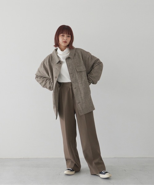 flaner（フラネ）の「Loose turtleneck Tee/ルーズタートルネックT（Tシャツ/カットソー・レディース・ホワイト/ブラック・MEDIUM/LARGE）」の16枚目の写真