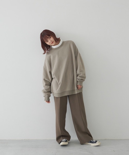 flaner（フラネ）の「Loose turtleneck Tee/ルーズタートルネックT（Tシャツ/カットソー・レディース・ホワイト/ブラック・MEDIUM/LARGE）」の18枚目の写真