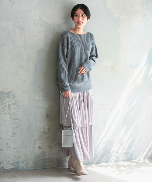 LEPSIM（レプシィム）の「キリカエティアードスカート　235834（スカート・レディース・ブラック/ライトグレー・FREE）」の6枚目の写真