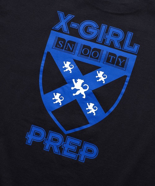 X-girl（エックスガール）の「PREP S/S TEE（Tシャツ/カットソー・レディース・ホワイト/チャコール/ライトグリーン・S/M/L/XL）」の10枚目の写真