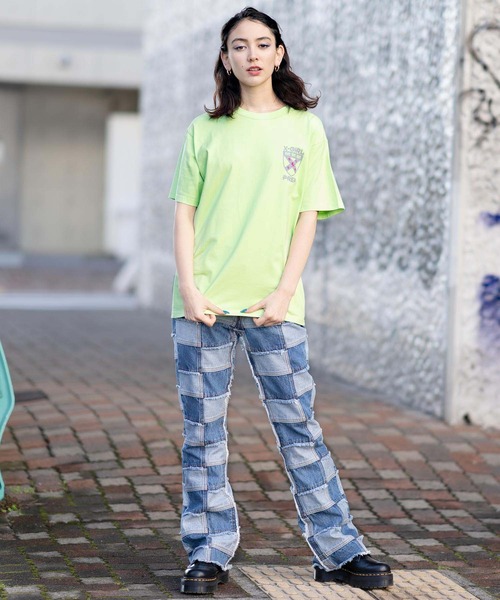 X-girl（エックスガール）の「PREP S/S TEE（Tシャツ/カットソー・レディース・ホワイト/チャコール/ライトグリーン・S/M/L/XL）」の9枚目の写真
