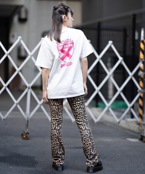 X-girl（エックスガール）の「PREP S/S TEE（Tシャツ/カットソー・レディース・ホワイト/チャコール/ライトグリーン・S/M/L/XL）」の18枚目の写真