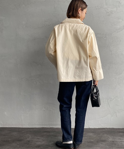 DANTON（ダントン）の「【WEB限定】[DANTON/ダントン] ダウンプルーフ 丸襟ワークジャケット（その他アウター・レディース・ネイビー/オフホワイト/オリーブ・38/36/34）」の11枚目の写真