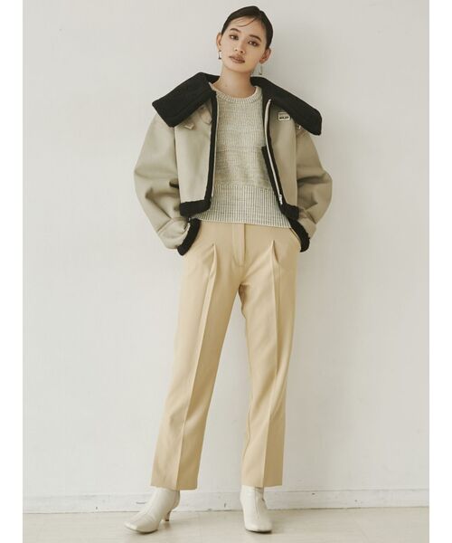 MURUA（ムルーア）の「ハイウエストストレートパンツ（スラックス・レディース・イエロー/アイボリー・1/2）」の16枚目の写真