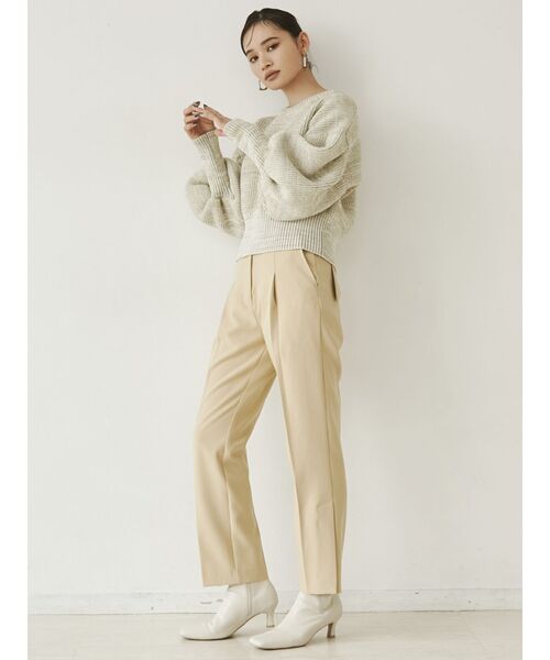 MURUA（ムルーア）の「ハイウエストストレートパンツ（スラックス・レディース・イエロー/アイボリー・1/2）」の13枚目の写真