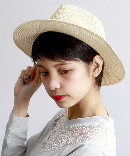 WEGO(ウィゴー)の「WEGO/ブレードツバ広ハット(ハット・レディース・ベージュ/ブラック・FREE)」の1枚目の写真