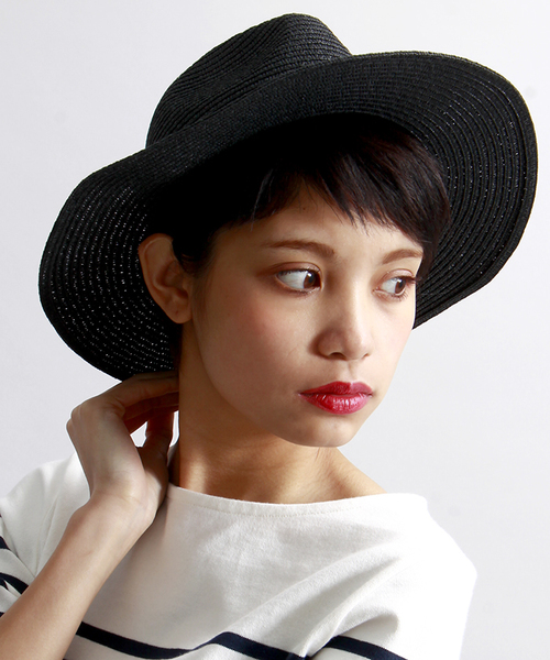 WEGO(ウィゴー)の「WEGO/ブレードツバ広ハット(ハット・レディース・ベージュ/ブラック・FREE)」の2枚目の写真