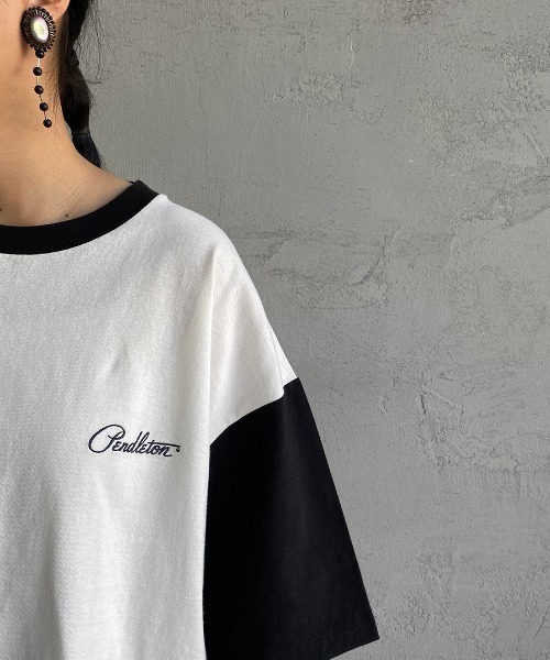 PENDLETON（ペンドルトン）の「[PENDLETON/ペンドルトン] 別注 ネイティブ柄バックプリントＴシャツ（Tシャツ/カットソー・レディース・ホワイト/ブラック/ベージュ/グリーン/ホワイト×グリーン/ホワイト×ブラック/ホワイト系その他/ブラック系その他・S/M/L/XL）」の15枚目の写真