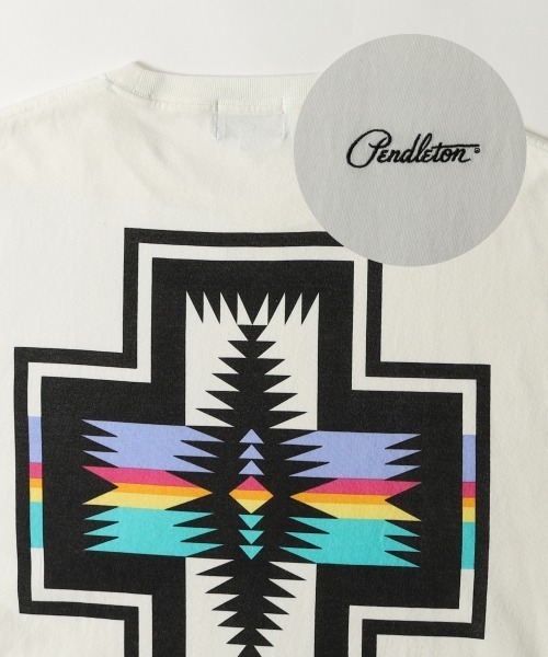 PENDLETON（ペンドルトン）の「[PENDLETON/ペンドルトン] 別注 ネイティブ柄バックプリントＴシャツ（Tシャツ/カットソー・レディース・ホワイト/ブラック/ベージュ/グリーン/ホワイト×グリーン/ホワイト×ブラック/ホワイト系その他/ブラック系その他・S/M/L/XL）」の16枚目の写真