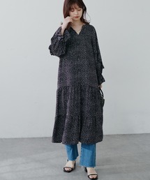 【WEB限定】1枚で決まる袖ミニフリルティアードワンピース