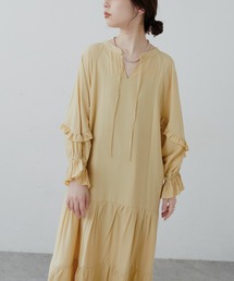 【WEB限定】1枚で決まる袖ミニフリルティアードワンピース