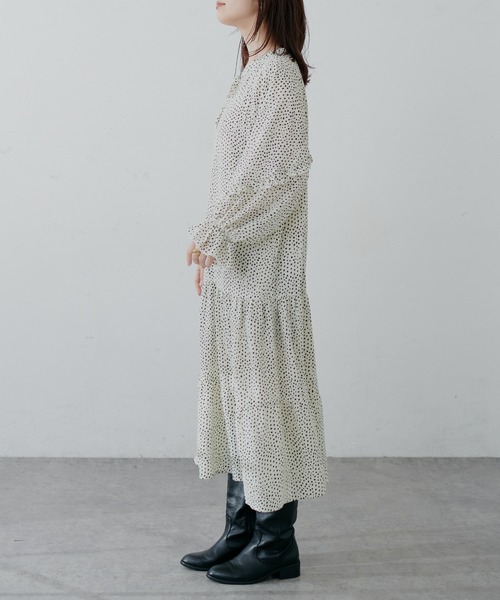 natural couture(ナチュラルクチュール)の「【WEB限定】1枚で決まる袖ミニフリルティアードワンピース(ワンピース・レディース・ブラック/オフホワイト/イエロー/その他1/その他2・FREE)」の9枚目の写真