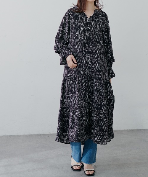 natural couture(ナチュラルクチュール)の「【WEB限定】1枚で決まる袖ミニフリルティアードワンピース(ワンピース・レディース・ブラック/オフホワイト/イエロー/その他1/その他2・FREE)」の21枚目の写真