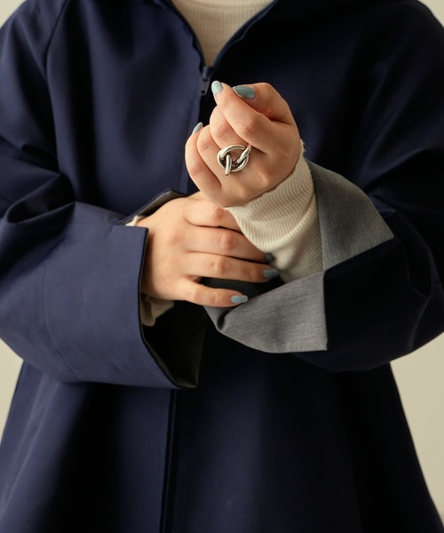 BEARDSLEY（ビアズリー）の「ボンディングショートコート（その他アウター・レディース・ネイビー・FREE）」の6枚目の写真