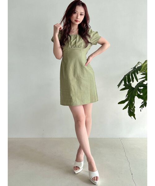 RESEXXY（リゼクシー）の「パワショルミニワンピース（ワンピース・レディース・アイボリー/ブラック/グリーン・FREE）」の8枚目の写真