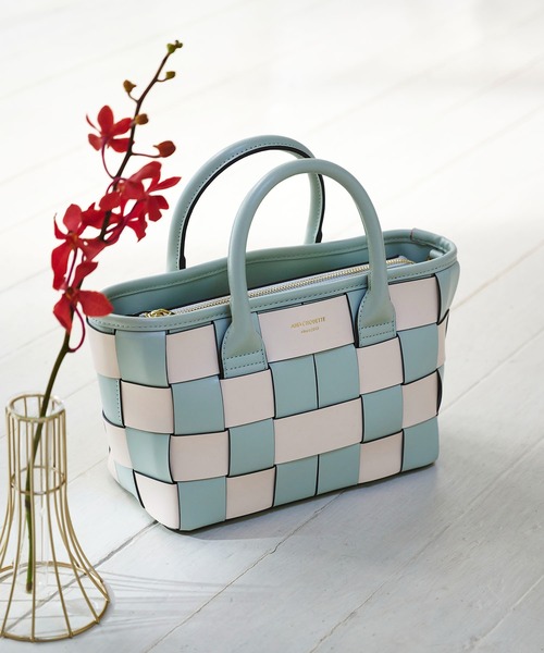 & chouette（アンドシュエット）の「編み込みトート（トートバッグ・レディース・イエロー/グレイッシュベージュ/ミント・FREE）」の3枚目の写真