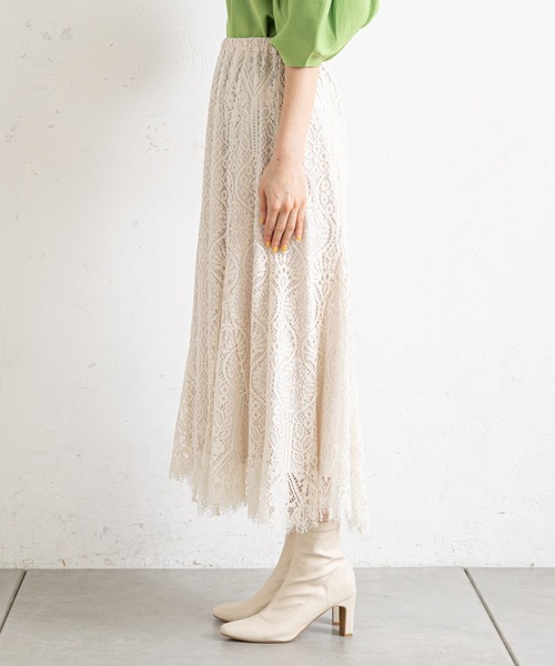prose verse（プロズヴェール）の「レースマーメイドスカート（スカート・レディース・オフホワイト/ブラック・MEDIUM）」の4枚目の写真