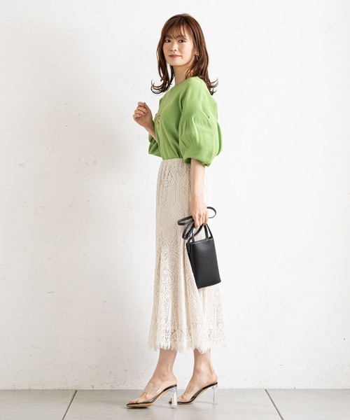 prose verse（プロズヴェール）の「レースマーメイドスカート（スカート・レディース・オフホワイト/ブラック・MEDIUM）」の14枚目の写真