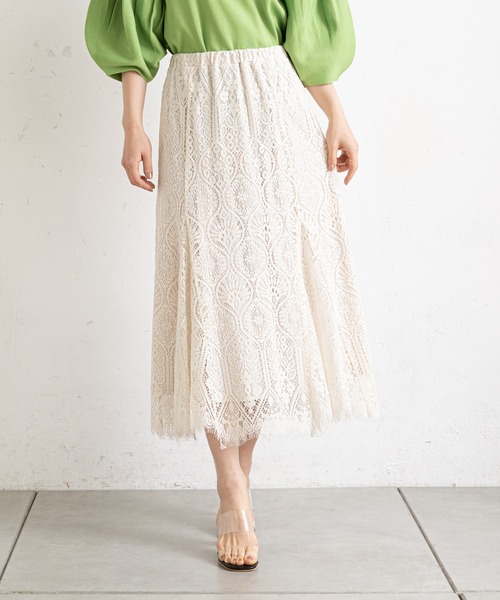 prose verse（プロズヴェール）の「レースマーメイドスカート（スカート・レディース・オフホワイト/ブラック・MEDIUM）」の12枚目の写真