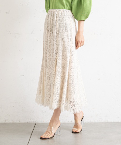 prose verse（プロズヴェール）の「レースマーメイドスカート（スカート・レディース・オフホワイト/ブラック・MEDIUM）」の5枚目の写真