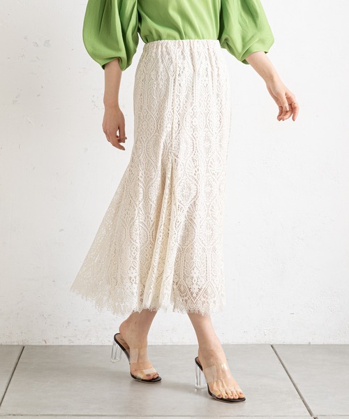 prose verse（プロズヴェール）の「レースマーメイドスカート（スカート・レディース・オフホワイト/ブラック・MEDIUM）」の20枚目の写真