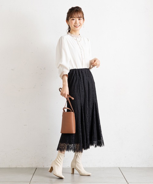 prose verse（プロズヴェール）の「レースマーメイドスカート（スカート・レディース・オフホワイト/ブラック・MEDIUM）」の18枚目の写真