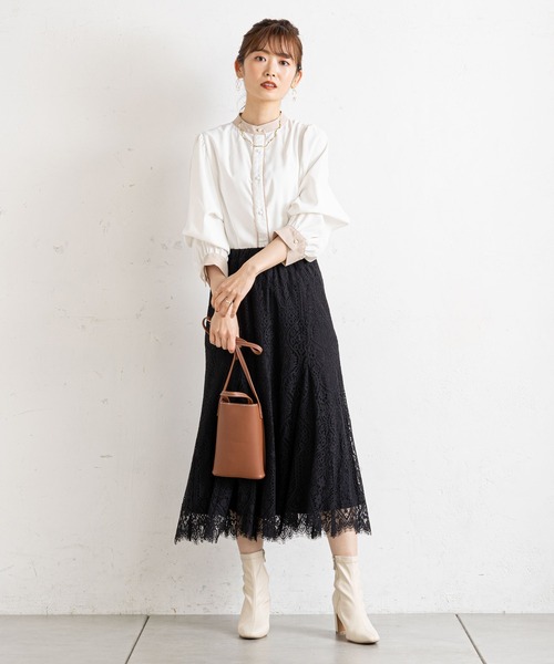 prose verse（プロズヴェール）の「レースマーメイドスカート（スカート・レディース・オフホワイト/ブラック・MEDIUM）」の15枚目の写真