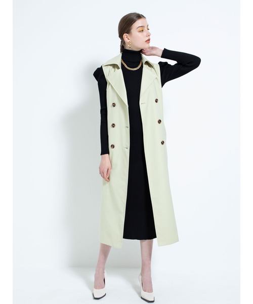 DURAS(デュラス)の「3WAYトレンチコート(トレンチコート・レディース・ライム/ブルー/ベージュ・FREE)」の8枚目の写真