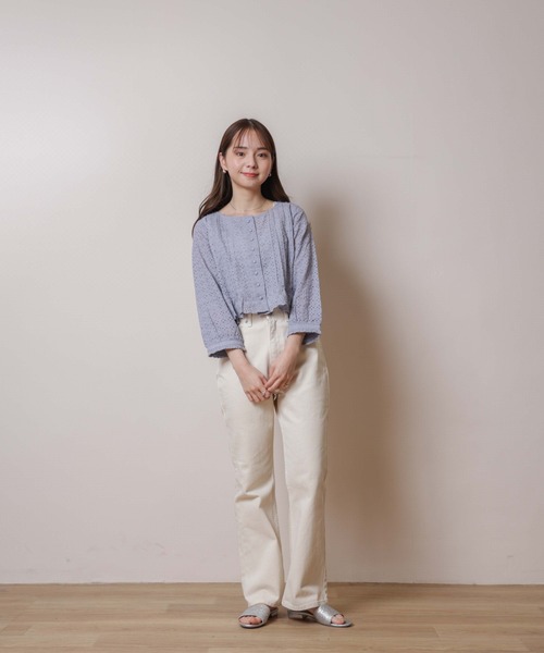 flower（フラワー）の「サマリーブラウス（シャツ/ブラウス・レディース・ホワイト/ブルー・FREE）」の12枚目の写真