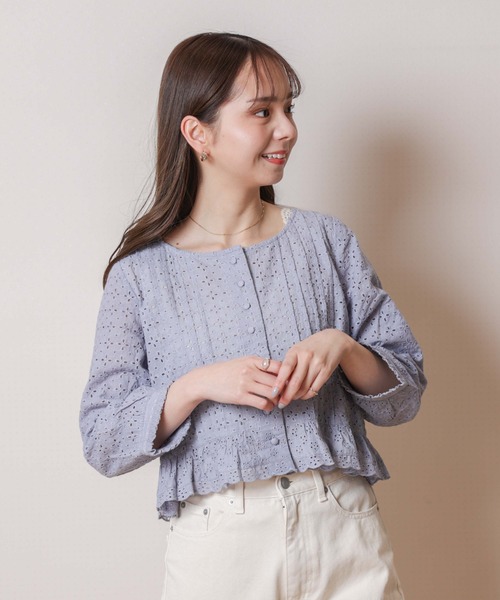 flower（フラワー）の「サマリーブラウス（シャツ/ブラウス・レディース・ホワイト/ブルー・FREE）」の17枚目の写真