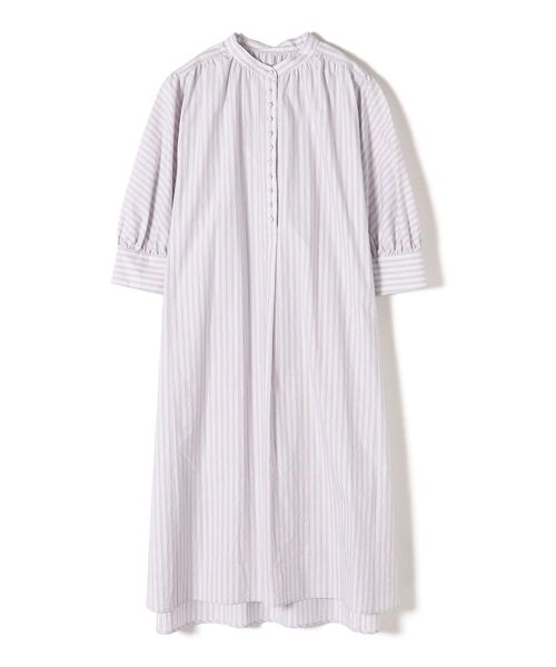 SHIPS(シップス)の「〈手洗い可能〉ストライプパールモチーフボタンドルマンワンピース◆(ワンピース・レディース・ブルー/パープル・36/38)」の10枚目の写真
