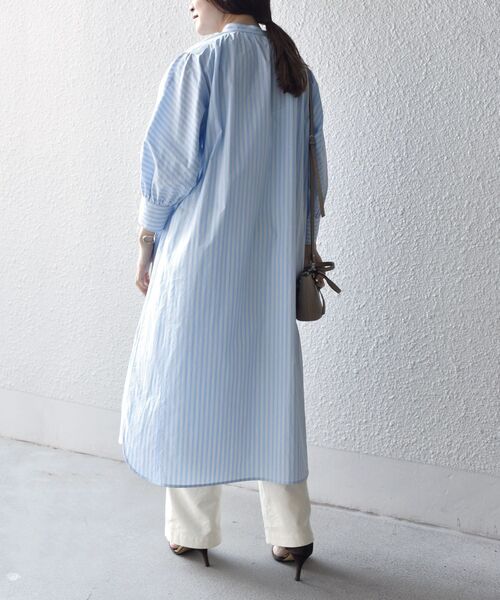 2023.美品☆シップス 洗える ドッキングワンピース パールボタン 紺