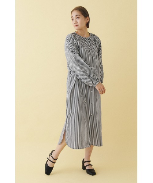 SHEL'TTER ORIGINAL(シェルターオリジナル)の「ノーカラーシャツワンピース(ワンピース・レディース・ブラック系その他/ホワイト・FREE)」の9枚目の写真