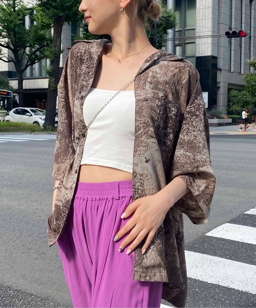 CPCM（シーピーシーエム）の「アソート総柄半袖開襟シャツ（シャツ/ブラウス・メンズ・ブラック系その他/グレー/グレー系その他/ベージュ/グリーン/グリーン系その他/ブルー/ブルー系その他/オレンジ/ブラック/チャコールグレー/ピンク/ダークグリーン/アイボリー・MEDIUM/LARGE）」の19枚目の写真