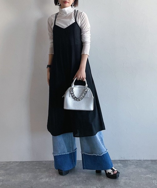 PAGEBOY（ページボーイ）の「シアーカットキャミワンピース（ワンピース・レディース・ブラック/ベージュ系その他・FREE）」の2枚目の写真