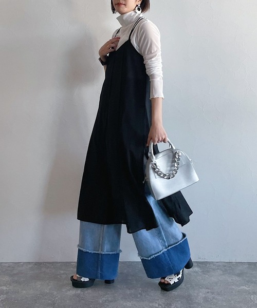 PAGEBOY（ページボーイ）の「シアーカットキャミワンピース（ワンピース・レディース・ブラック/ベージュ系その他・FREE）」の3枚目の写真