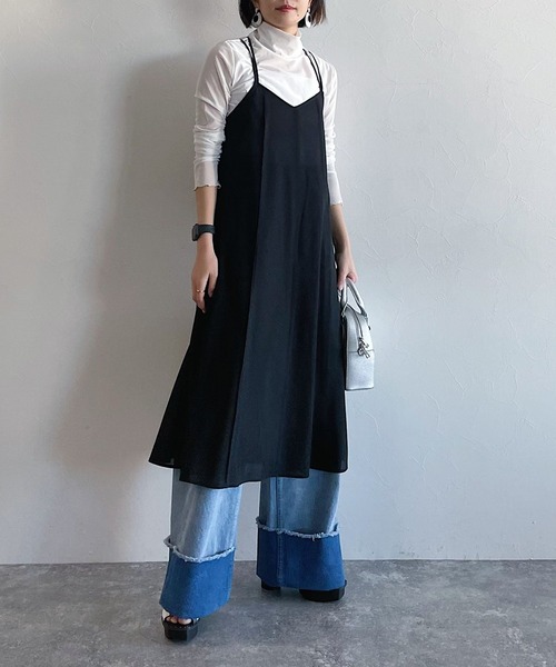 PAGEBOY（ページボーイ）の「シアーカットキャミワンピース（ワンピース・レディース・ブラック/ベージュ系その他・FREE）」の5枚目の写真