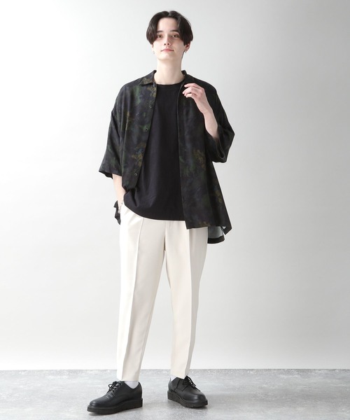 RAGEBLUE（レイジブルー）の「ボタニカル柄/レーヨンシャツ/266297（シャツ/ブラウス・メンズ・ブラック/パープル・MEDIUM/LARGE）」の9枚目の写真